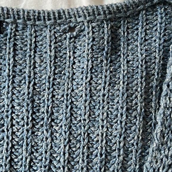 Free People Blue Woven Balloon Sleeve Cardigan - Picture 3 of 3